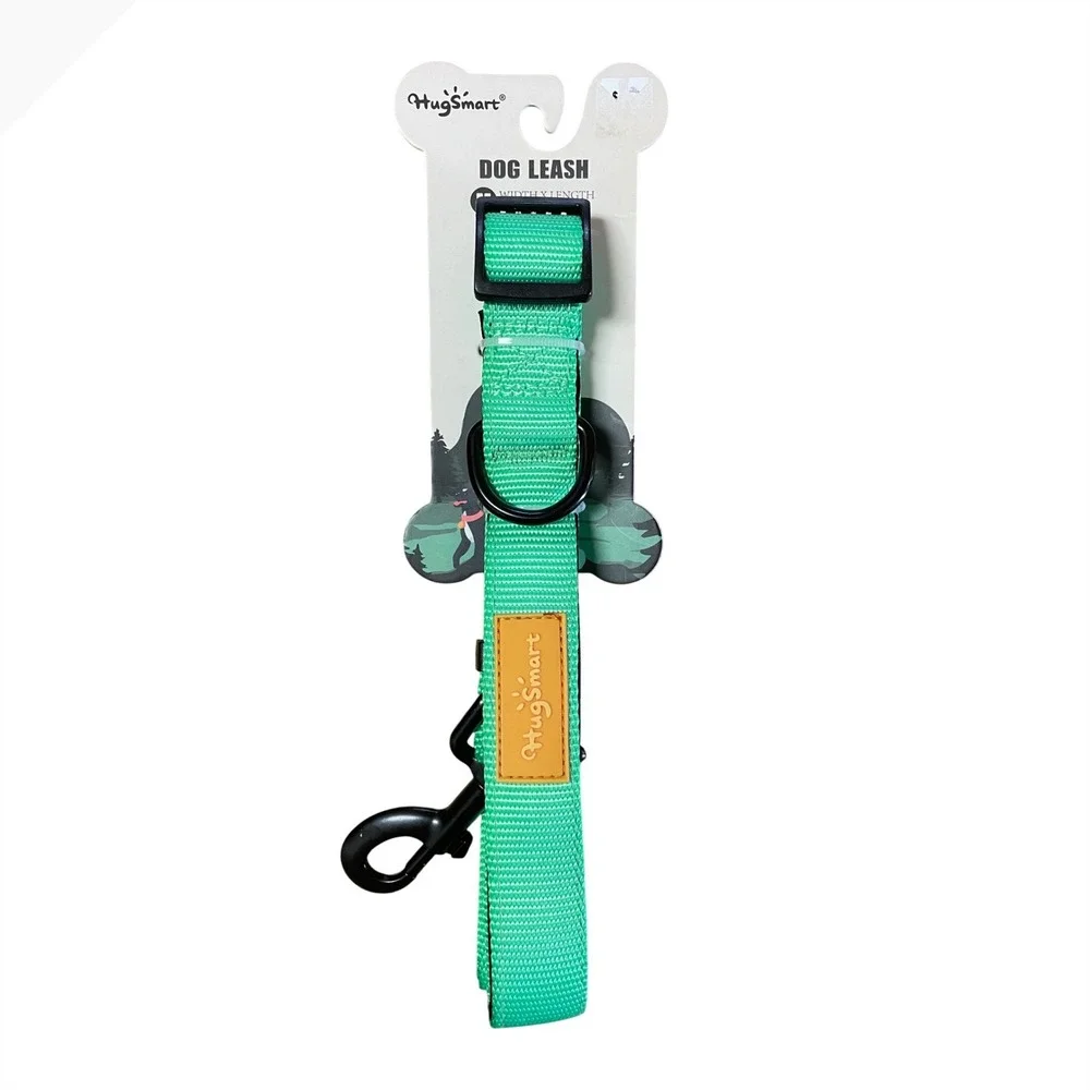 HugSmart Adjustable Dog Leash Mint Green Padded Handle‎ Medium 1in x 34-55in NEW